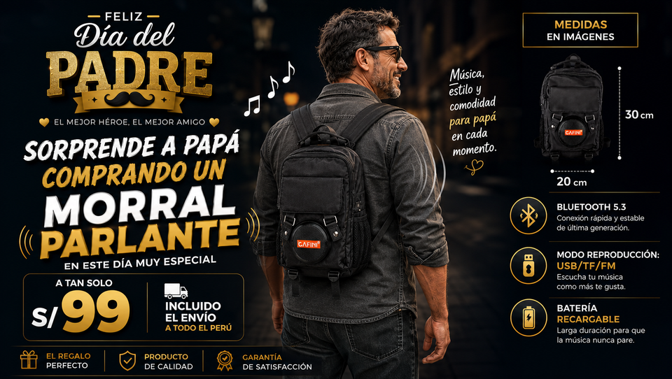 MORRAL CON PARLANTE BLUETOOTH