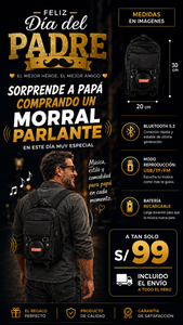 MORRAL CON PARLANTE BLUETOOTH