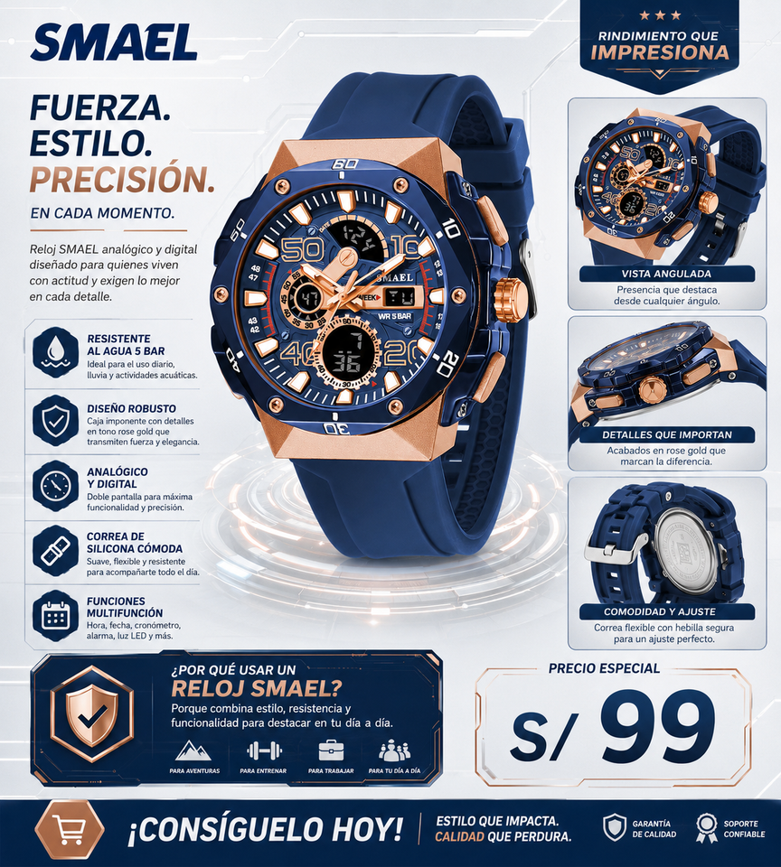 SMAEL 8113 AZUL GOLD ROSE