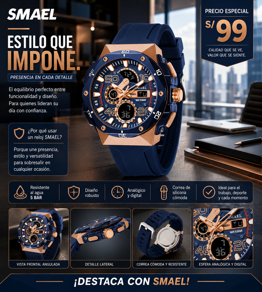 SMAEL 8113 AZUL GOLD ROSE