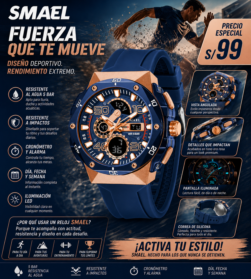 SMAEL 8113 AZUL GOLD ROSE
