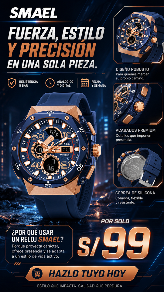 SMAEL 8113 AZUL GOLD ROSE