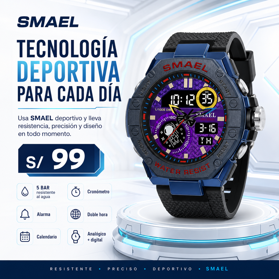 SMAEL 8068 Black and purple