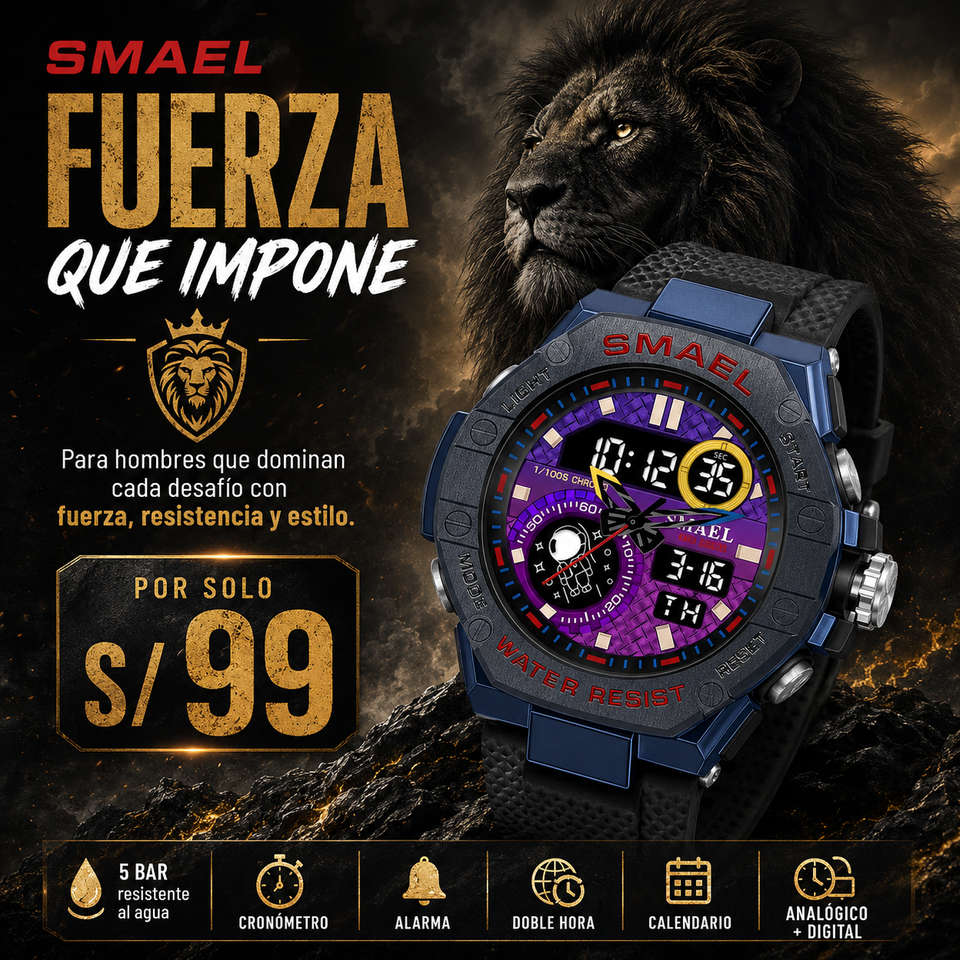 SMAEL 8068 Black and purple