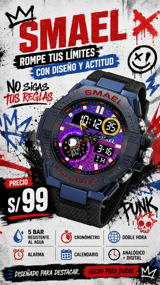 SMAEL 8068 Black and purple