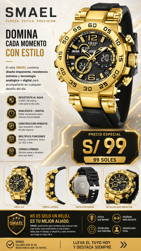 SMAEL 8106 GOLD BLACK