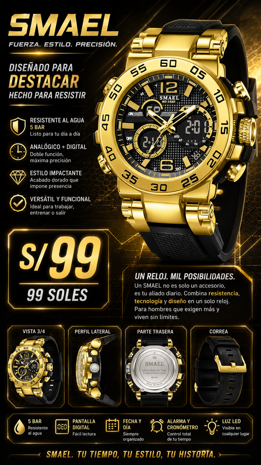 SMAEL 8106 GOLD BLACK
