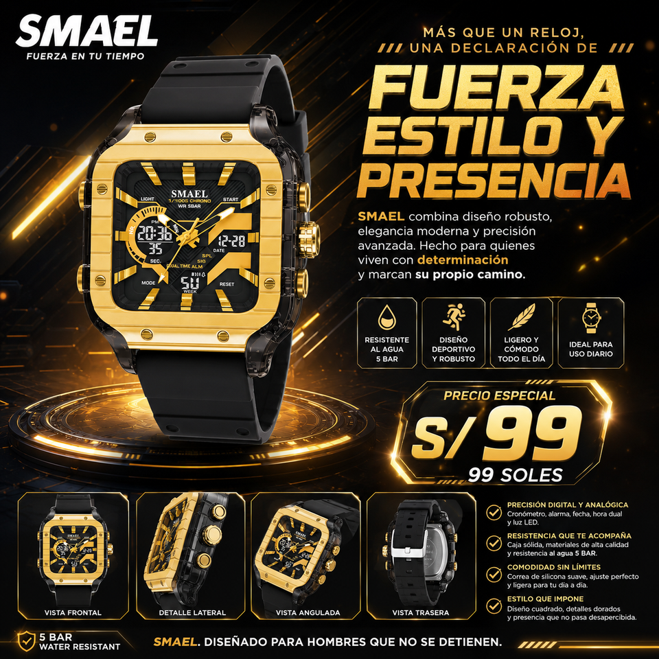 SMAEL 8133 GOLD BLACK
