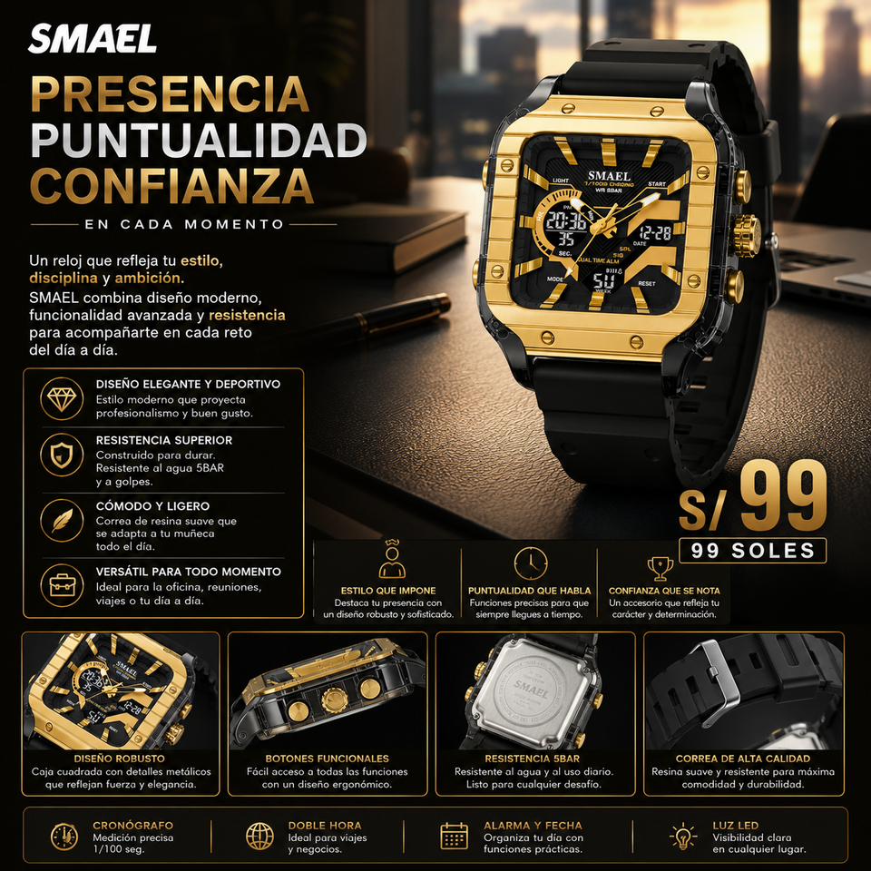 SMAEL 8133 GOLD BLACK