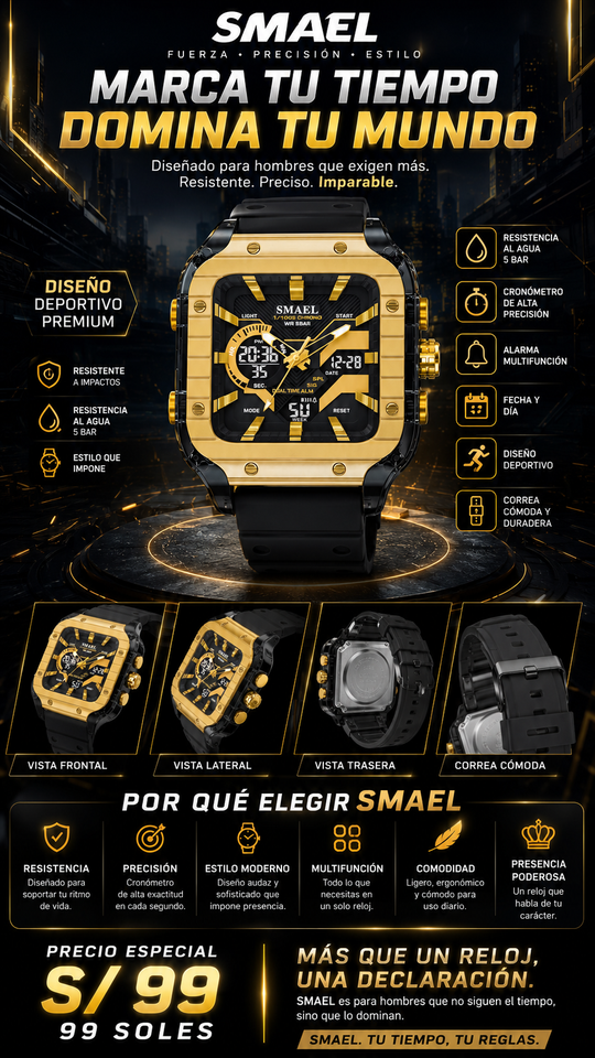 SMAEL 8133 GOLD BLACK