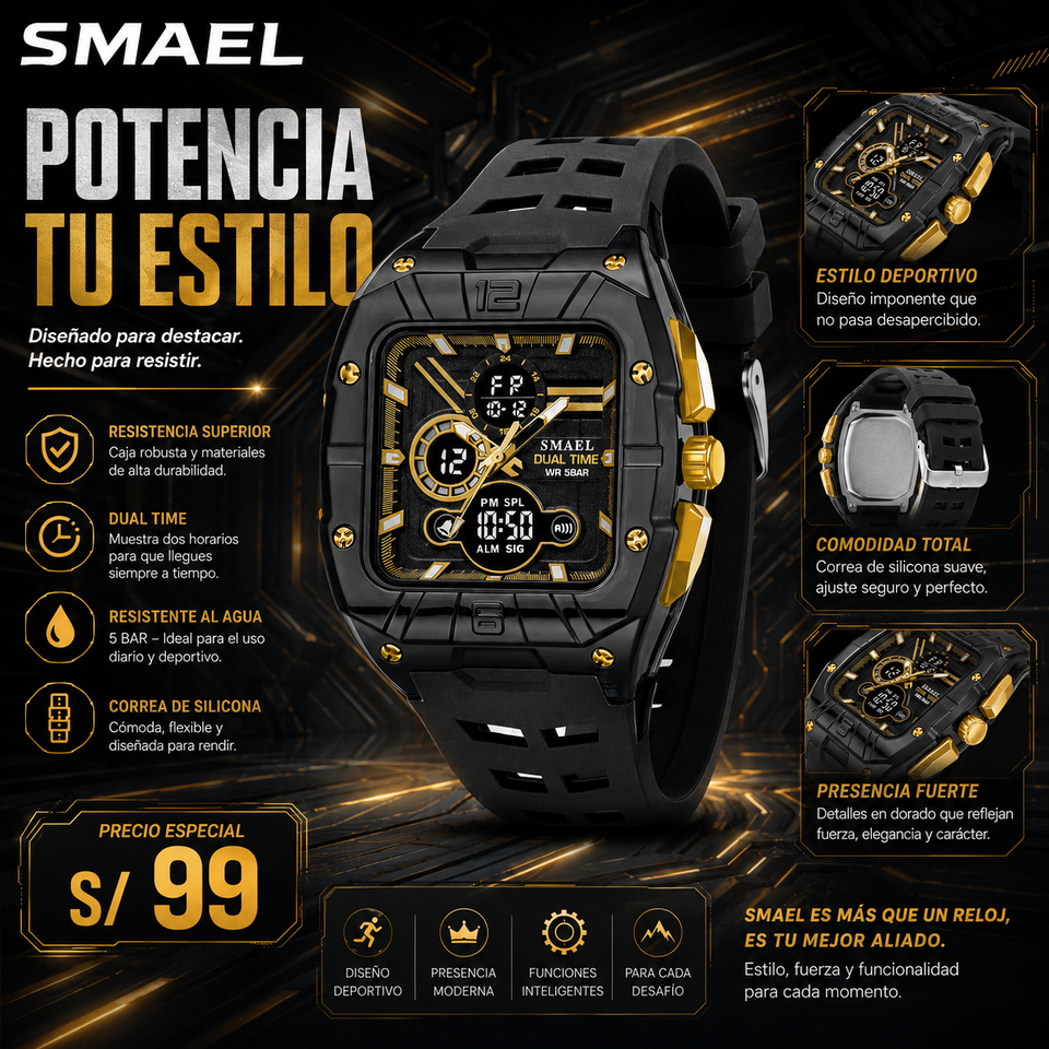 SMAEL 8135 GOLD BLACK