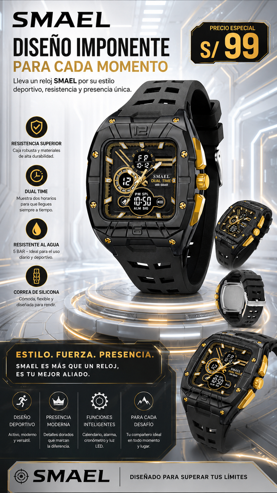 SMAEL 8135 GOLD BLACK