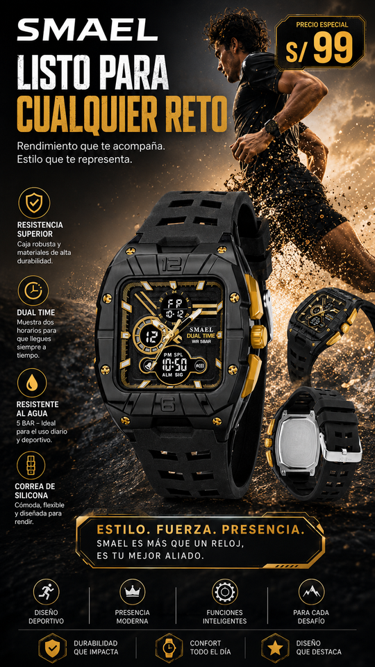 SMAEL 8135 GOLD BLACK