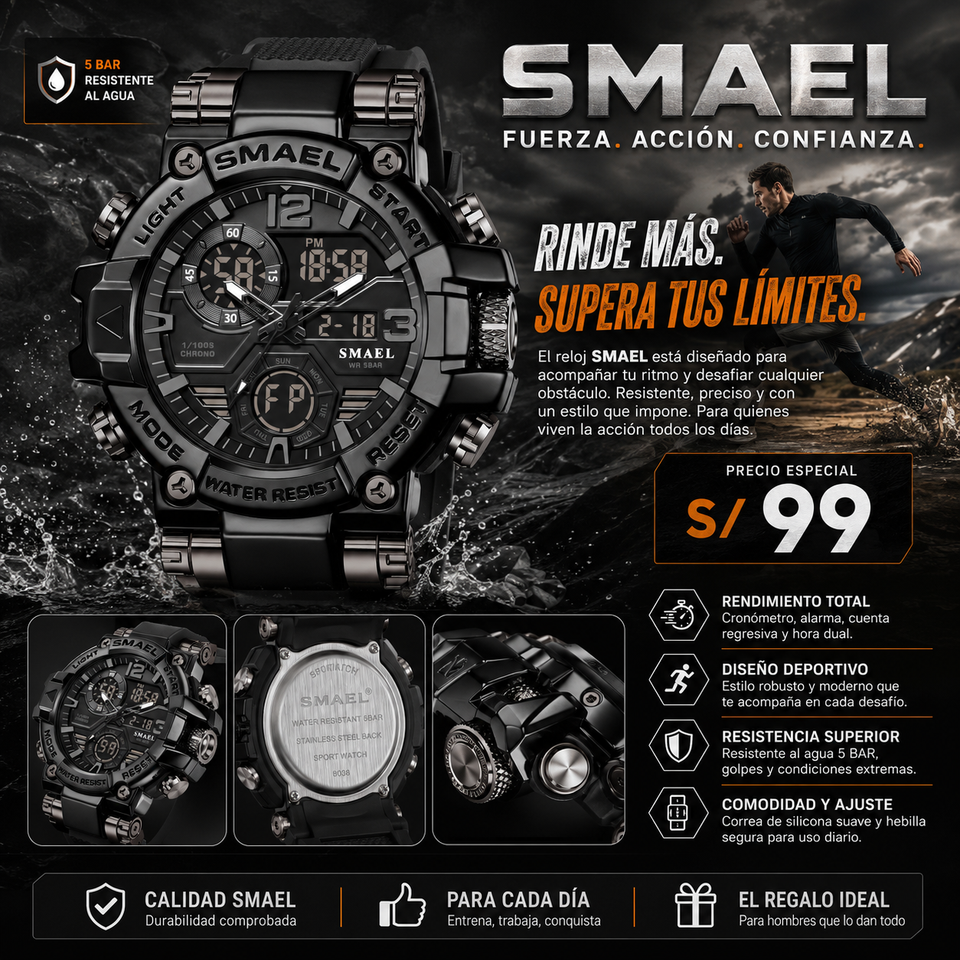 SMAEL 8110 GOLD BLACK