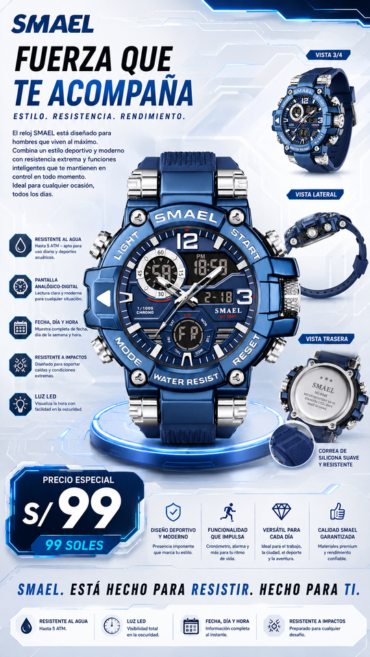 SMAEL 8110 SILVER BLUE