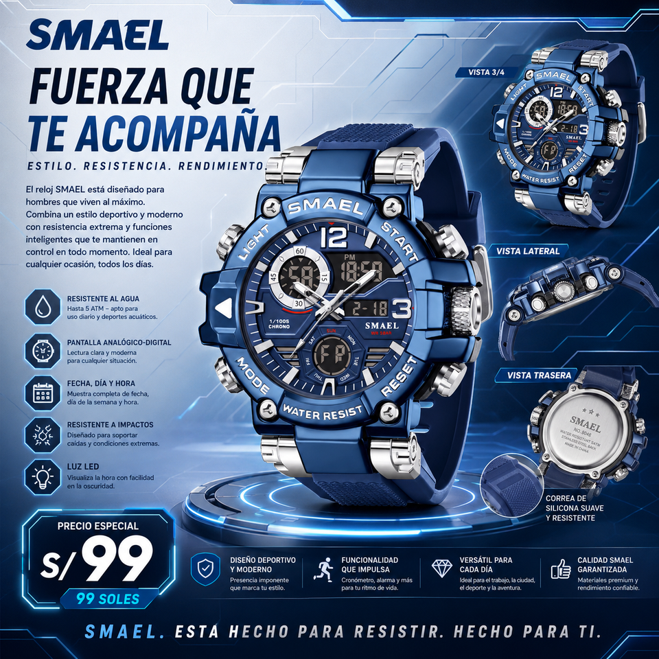 SMAEL 8110 SILVER BLUE