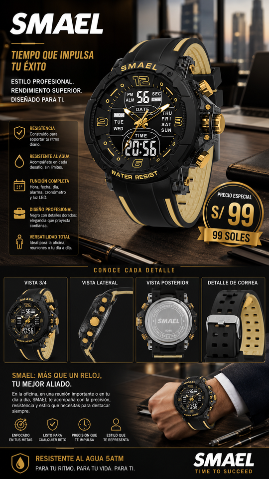 SMAEL 8140 GOLD BLACK
