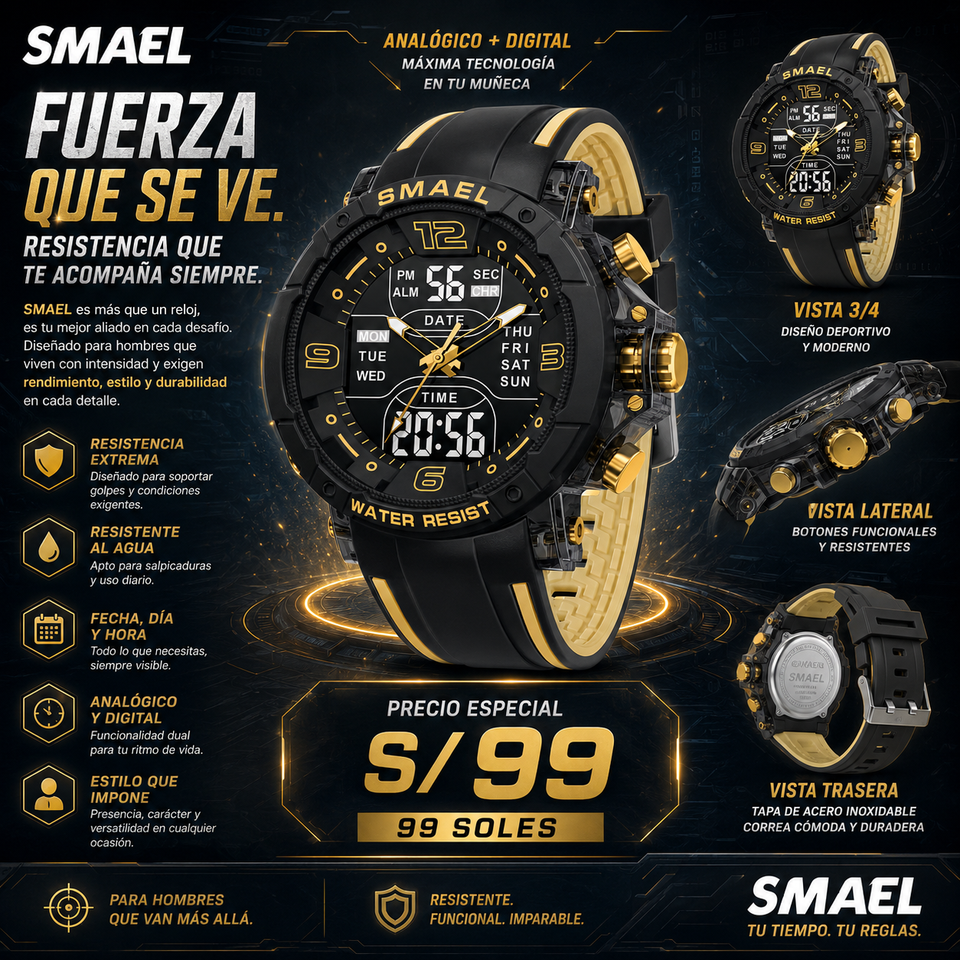 SMAEL 8140 GOLD BLACK