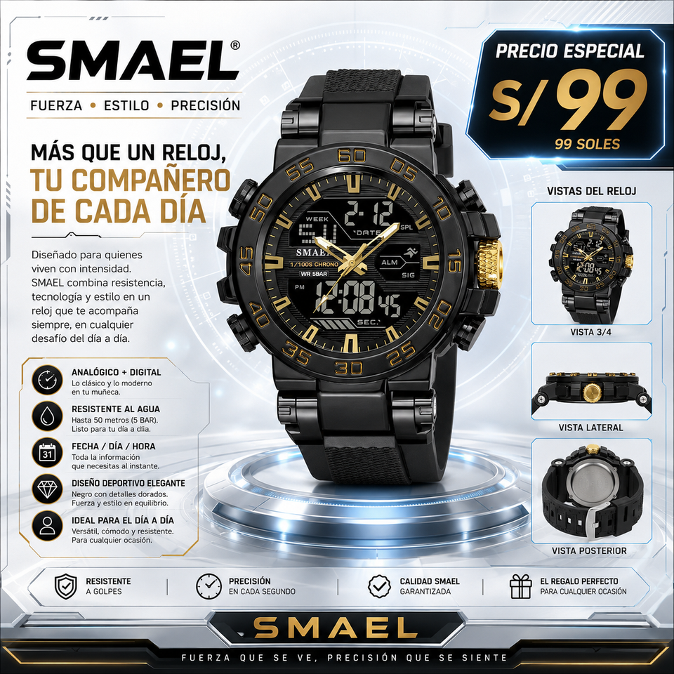 SMAEL 8139 BLACK GOLD