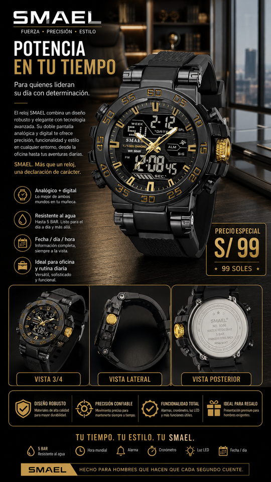 SMAEL 8139 BLACK GOLD