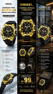 SMAEL 8138 GOLD BLACK