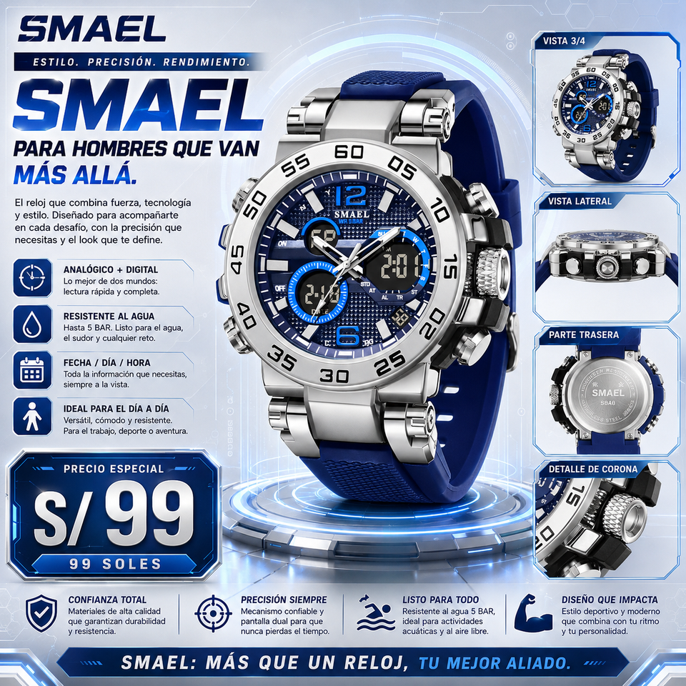 SMAEL 8106 SILVER BLUE