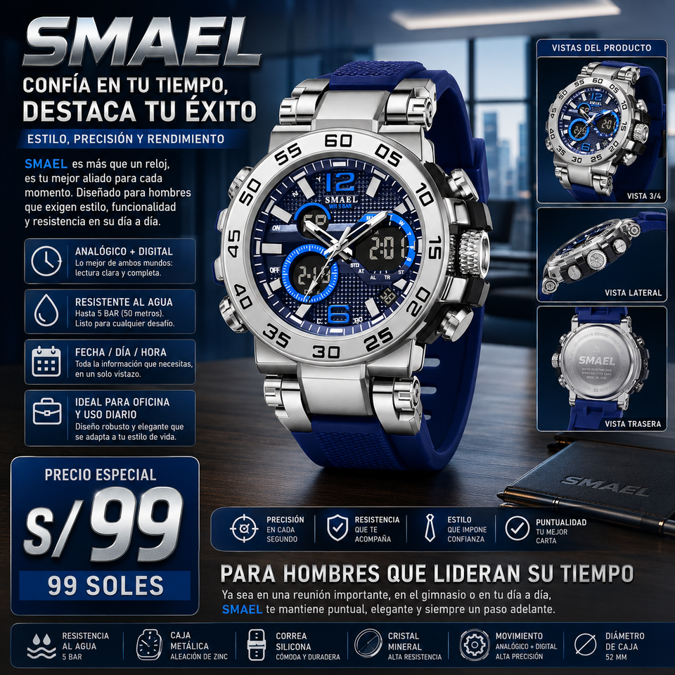 SMAEL 8106 SILVER BLUE