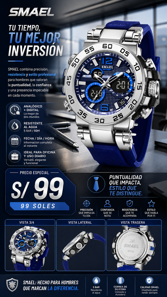 SMAEL 8106 SILVER BLUE