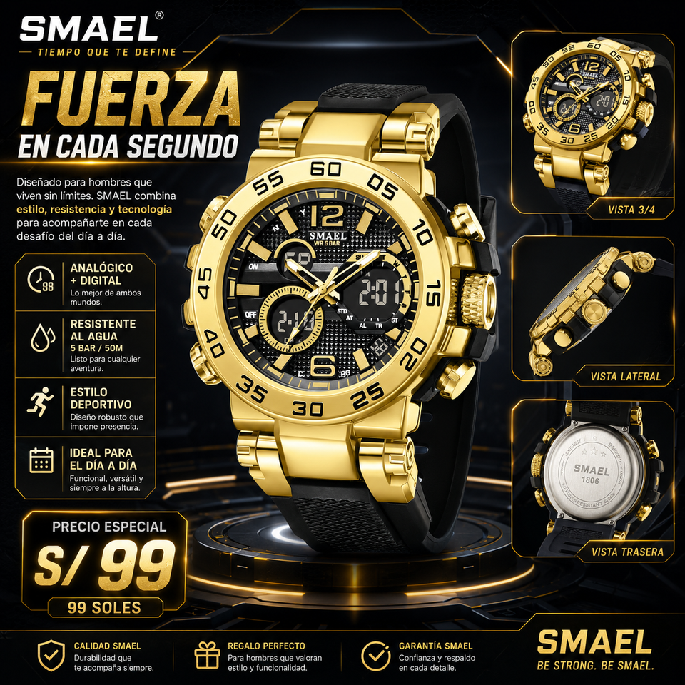 SMAEL 8106 GOLD BLACK