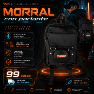MORRAL CON PARLANTE BLUETOOTH