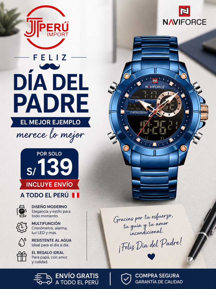 NAVIFORCE 9163 AZUL Y NEGRO TIKTOK