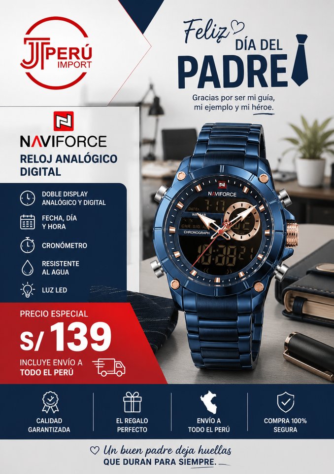 NAVIFORCE 9163 AZUL Y NEGRO TIKTOK