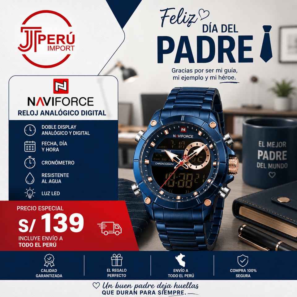 NAVIFORCE 9163 AZUL Y NEGRO TIKTOK