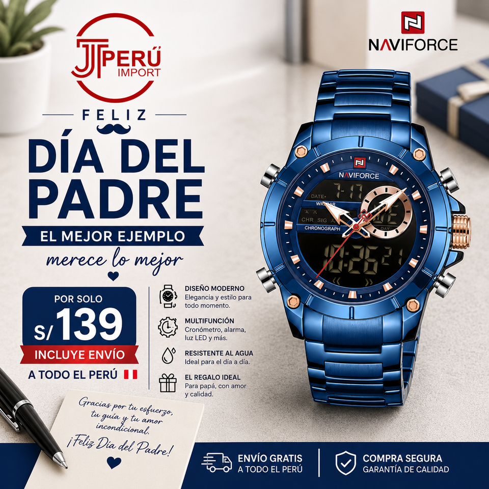 NAVIFORCE 9163 AZUL Y NEGRO TIKTOK