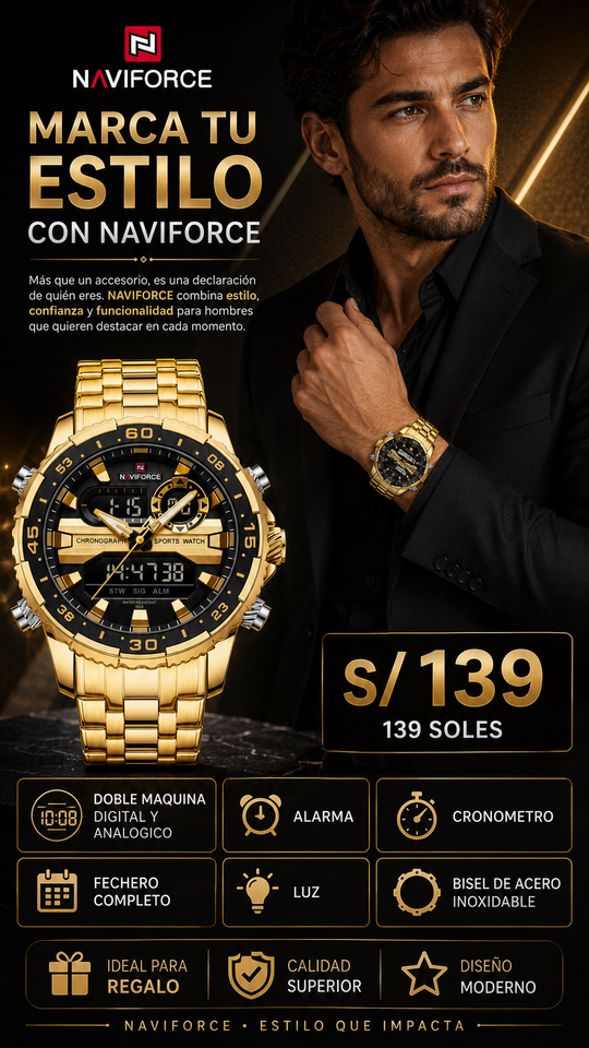 NAVIFORCE 9234 GOLD BLC