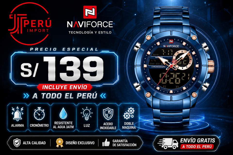 NAVIFORCE 9163 AZUL Y NEGRO TIKTOK