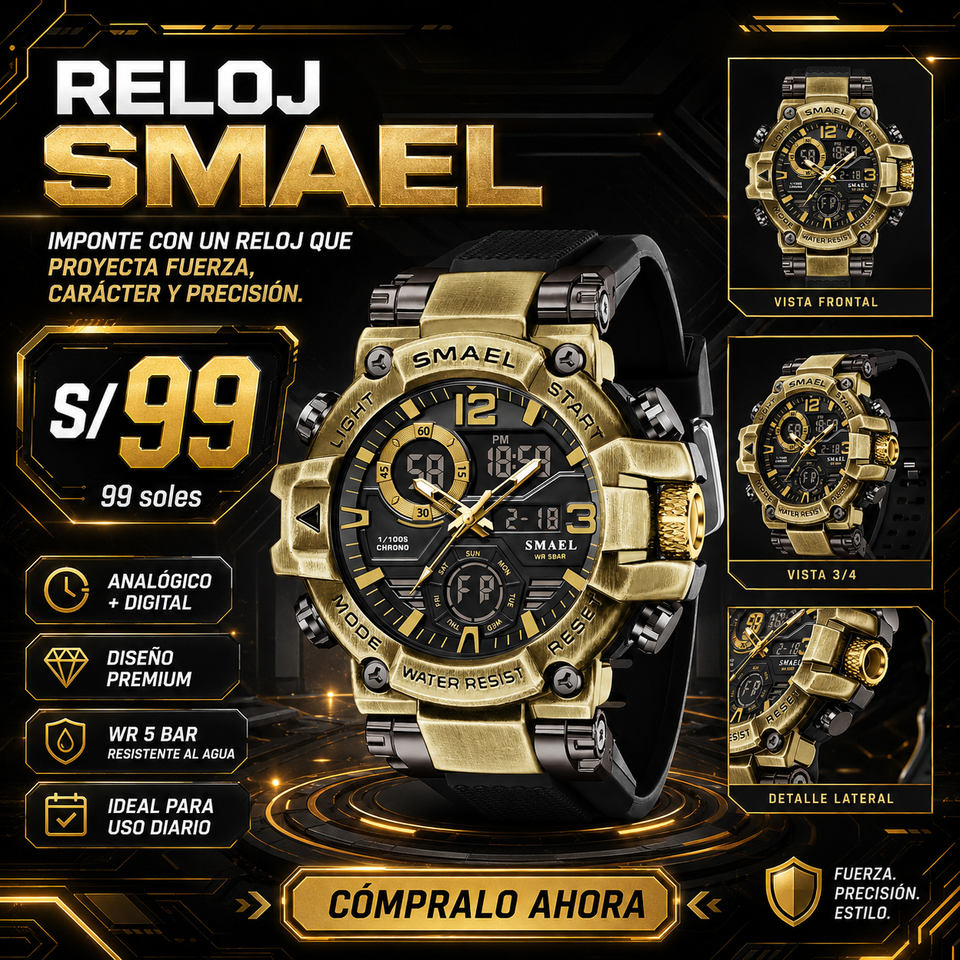 SMAEL 8110 GOLD BLACK