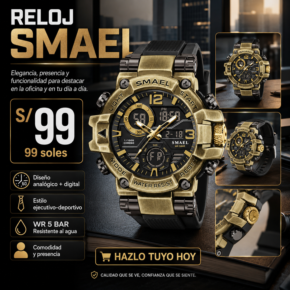 SMAEL 8110 GOLD BLACK