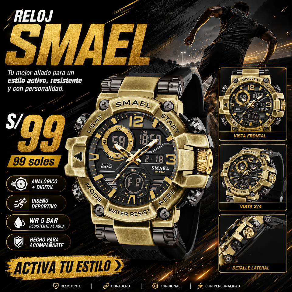 SMAEL 8110 GOLD BLACK