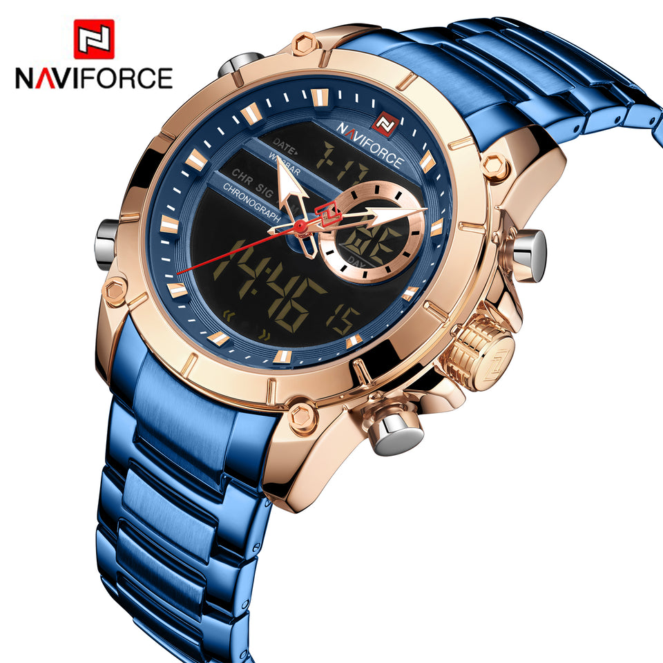 NAVIFORCE 9163 AZUL GOLD ROSE