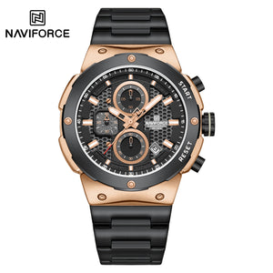 NAVIFORCE 8072 BLACK GOLD ROSE