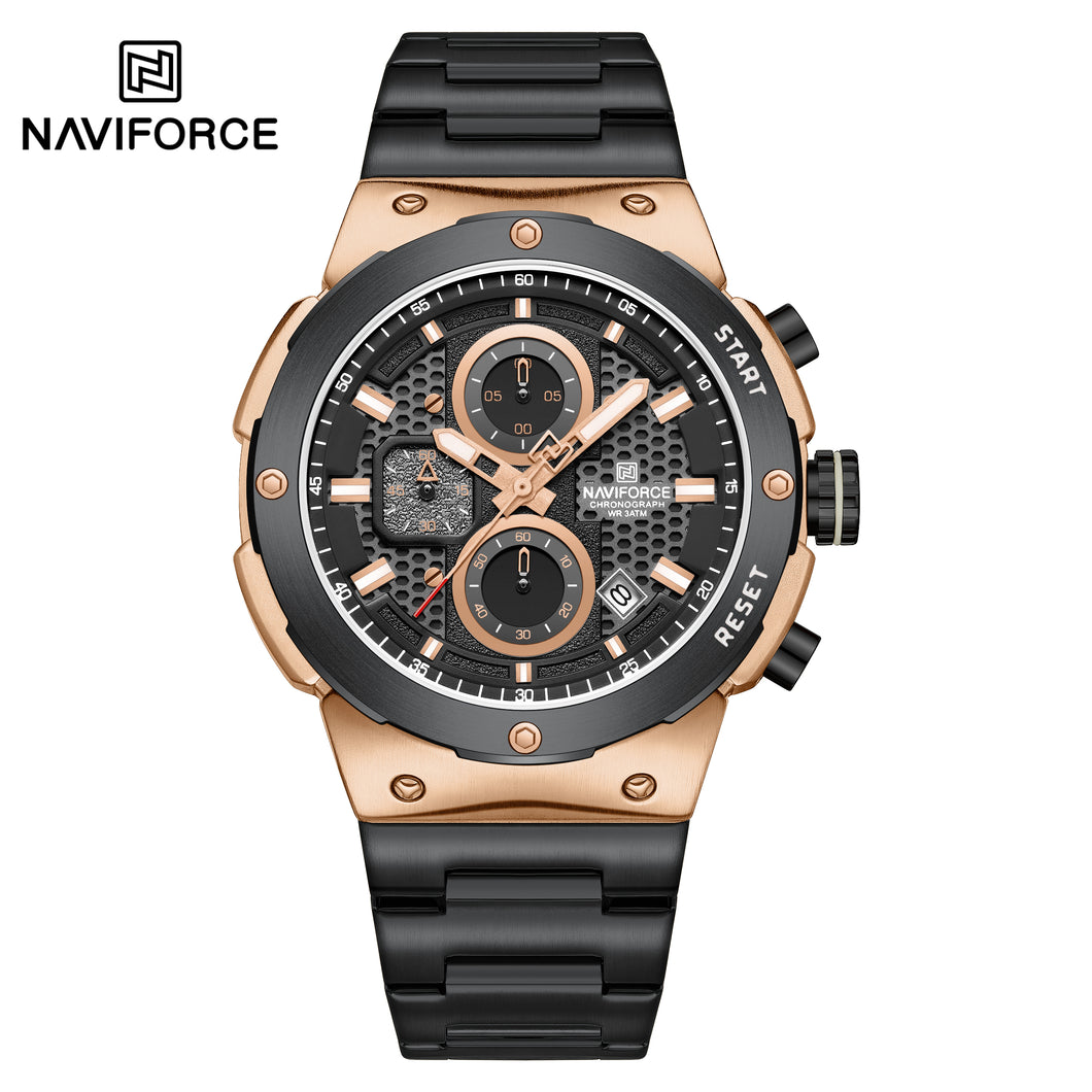 NAVIFORCE 8072 BLACK GOLD ROSE