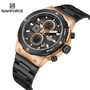 NAVIFORCE 8072 BLACK GOLD ROSE