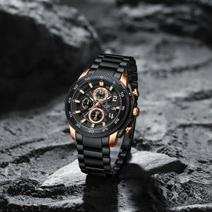 NAVIFORCE 8047 BLACK GOLD ROSE