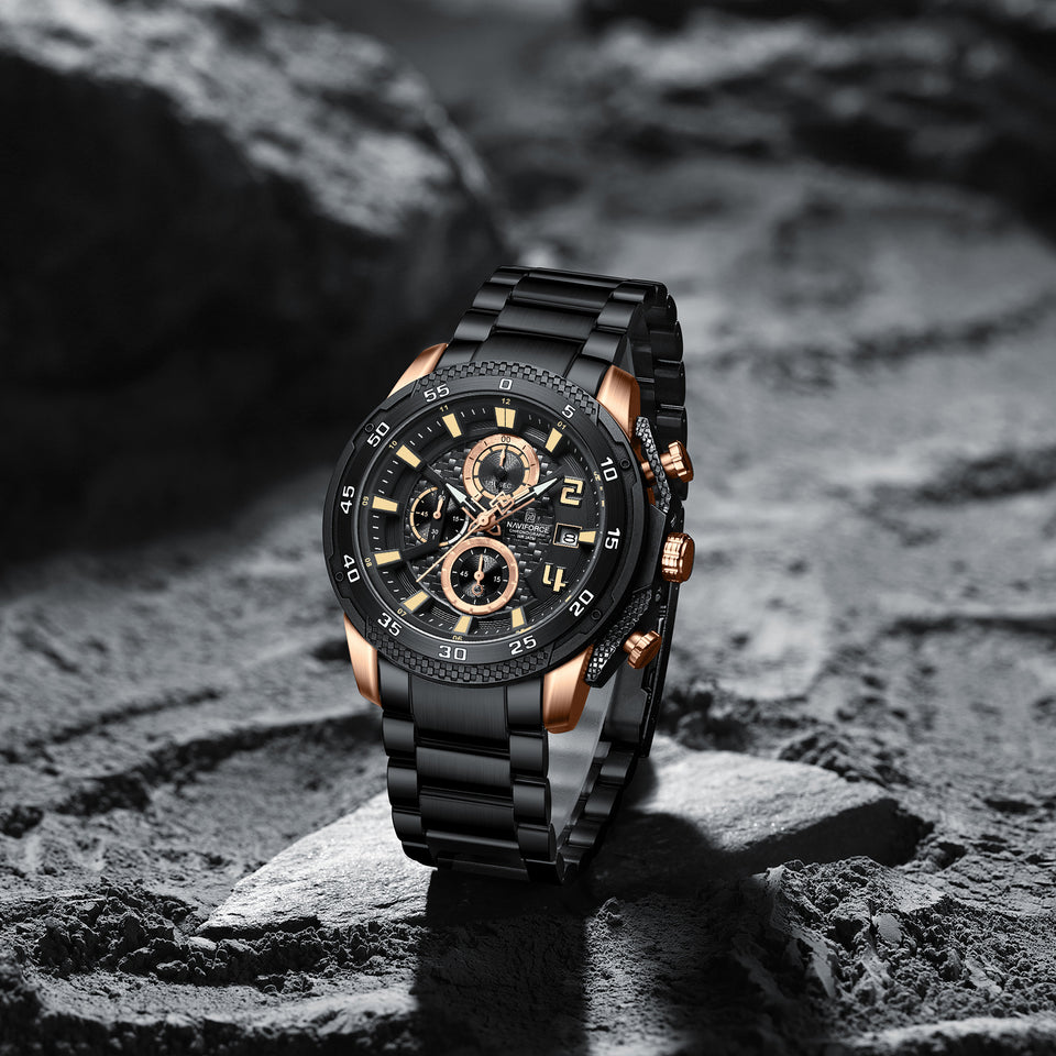NAVIFORCE 8047 BLACK GOLD ROSE