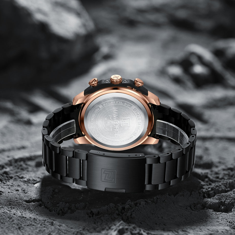 NAVIFORCE 8047 BLACK GOLD ROSE