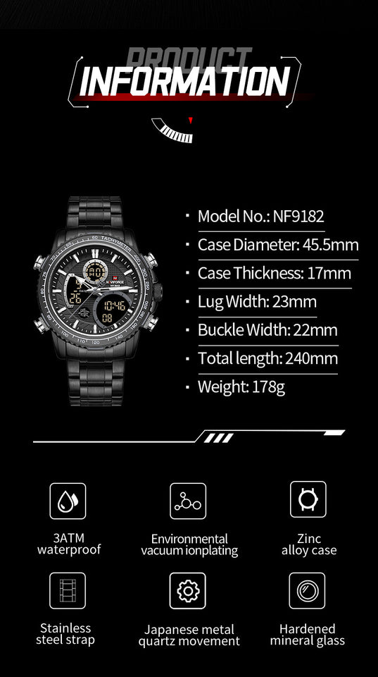 NAVIFORCE 9182 BLACK