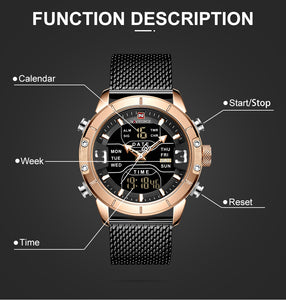 NAVIFORCE 9153 BLACK GOLD ROSE